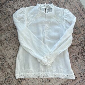 Zara White Lace Blouse